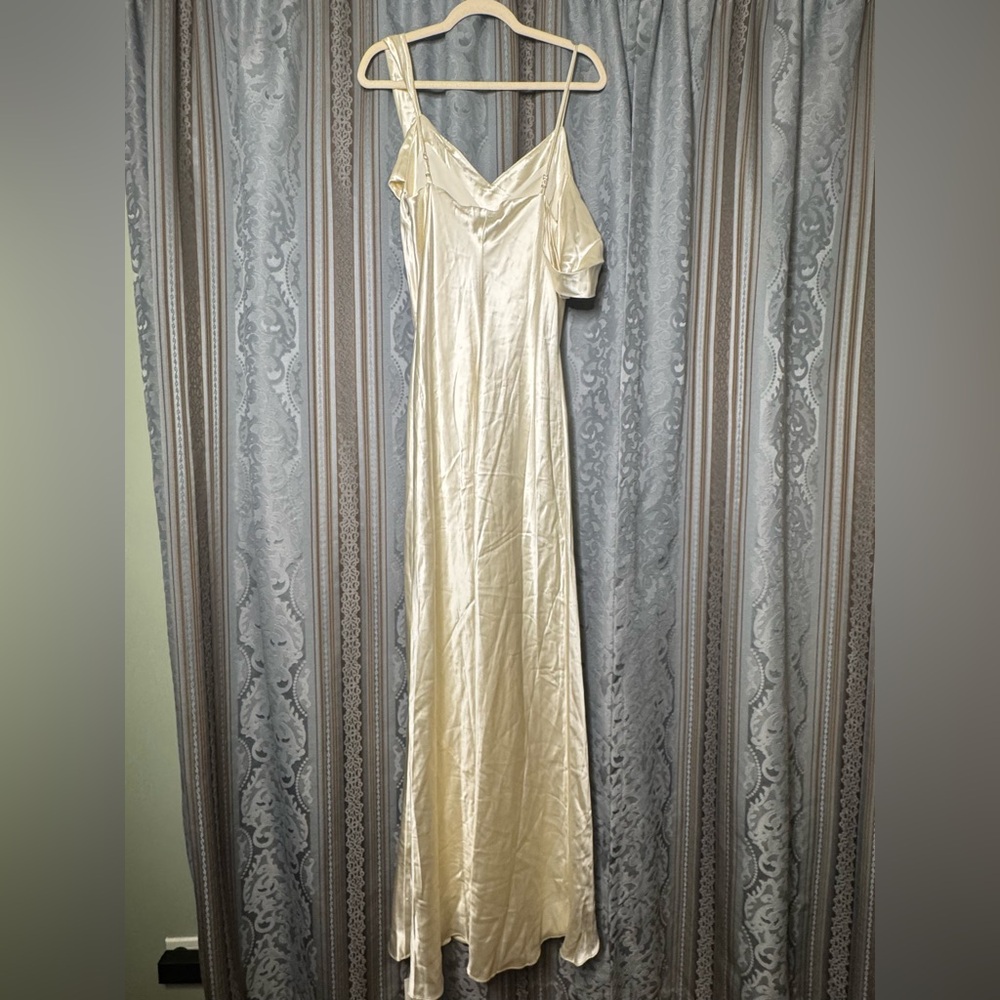 Reformation Ivory Satin Cowl Neck Wedding Gown - Picture 11 of 12